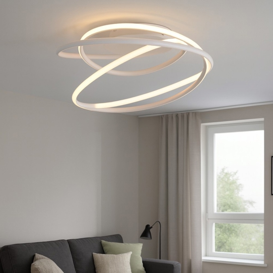 Plafoniera moderna bianca led da 2300k a 4000k per soggiorno