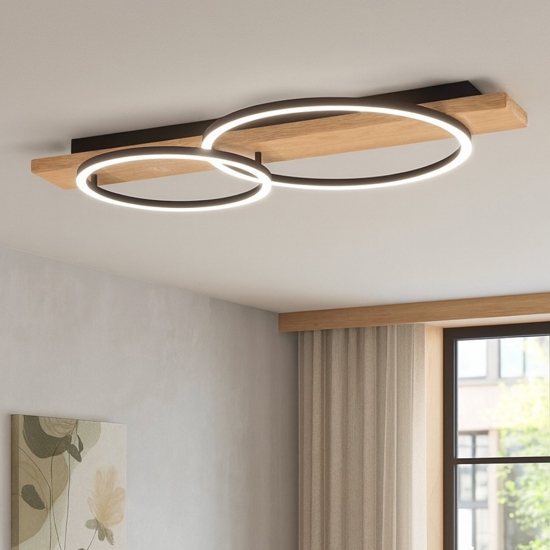 Boyal eglo plafoniera moderna in legno led 3000k