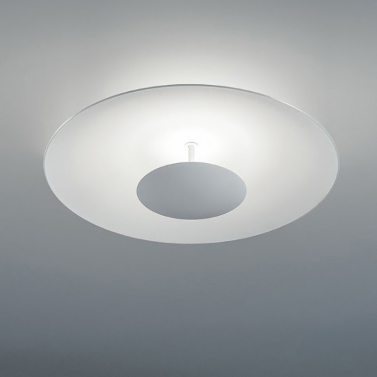 Plafoniera led 3000k linea light horizon bianca tonda