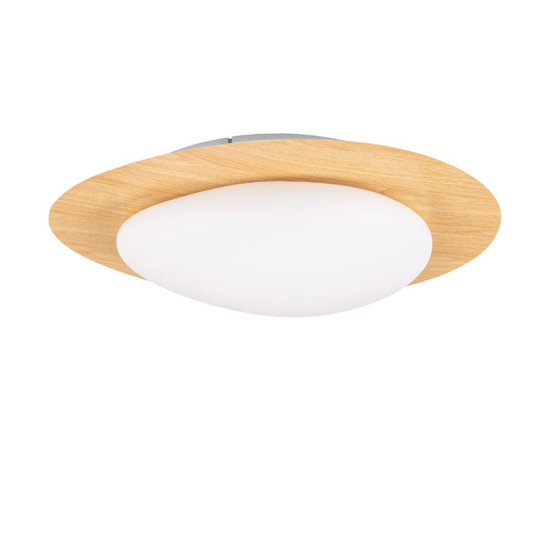 Plafoniera led 21w dimmerabile 3000k colore legno design moderna