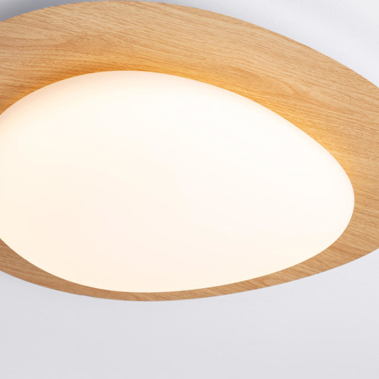 Plafoniera led 21w dimmerabile 3000k colore legno design moderna