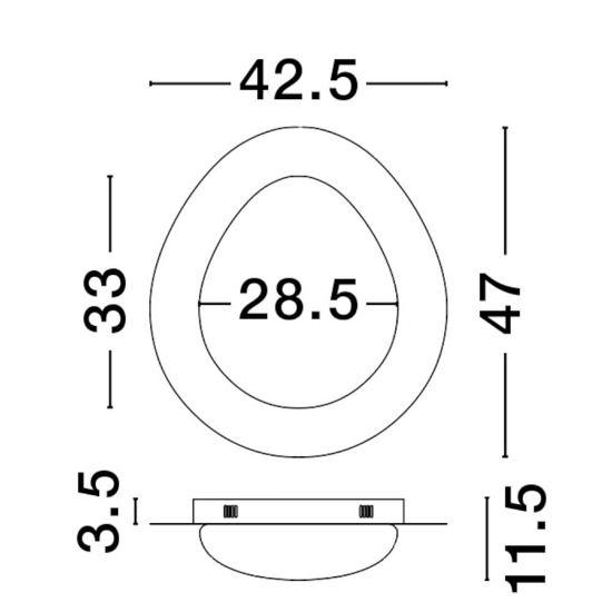 Plafoniera led 21w dimmerabile 3000k colore legno design moderna