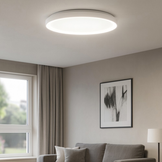 Plafoniera rotonda 38cm bianca led 3000k dimmerabile moderna