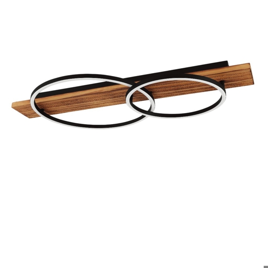 Boyal eglo plafoniera moderna nera e marrone led 3000k