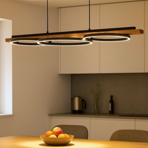 Boyal eglo lampadario per cucina in legno effetto anticato led 3000k