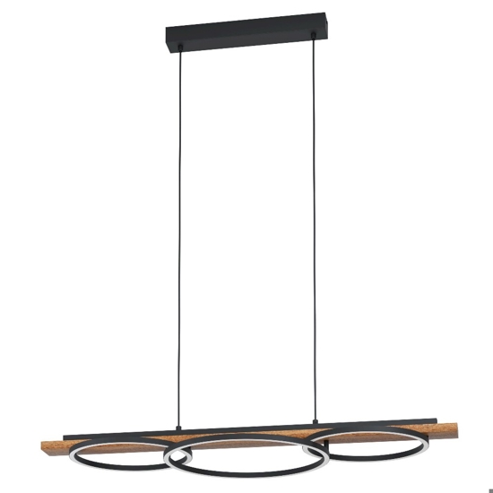 Boyal eglo lampadario per cucina in legno effetto anticato led 3000k