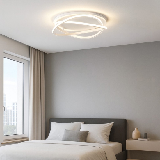 Gea luce atia plafoniera moderna led 50w 3000k rotonda bianca