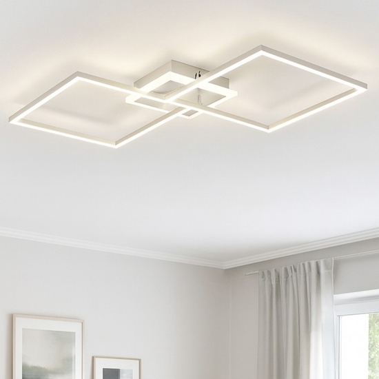 Plafoniera moderna grigia led 3000k rgb per salotto