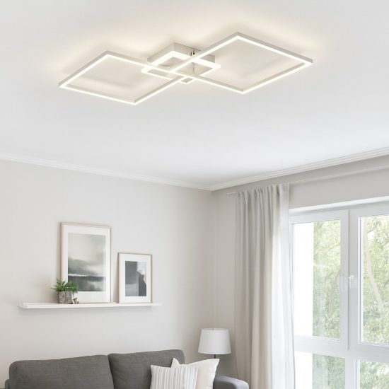 Plafoniera moderna grigia led 3000k rgb per salotto fp