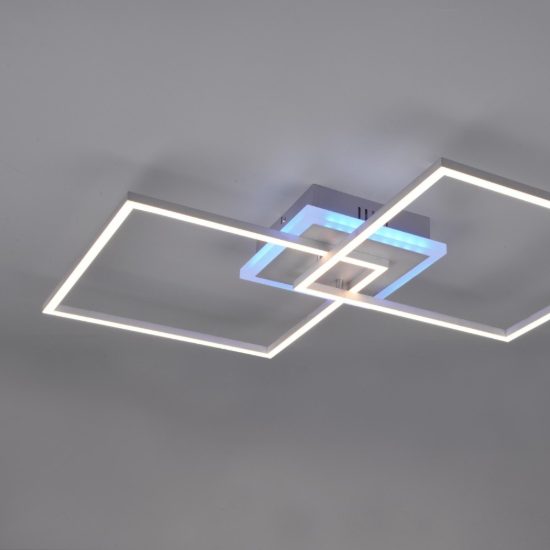 Plafoniera moderna grigia led 3000k rgb per salotto fp