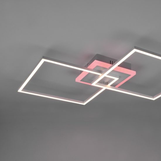 Plafoniera moderna grigia led 3000k rgb per salotto fp