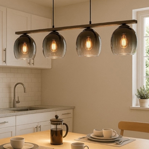 Filago eglo lampadario per cucina con portalampada in vetro 4 luci