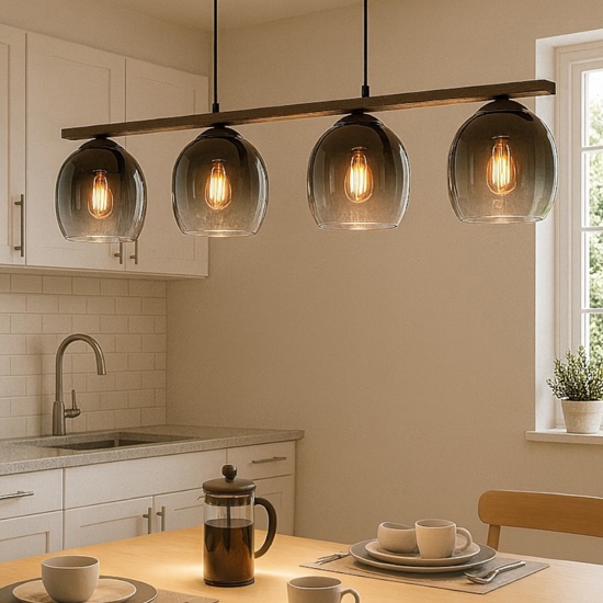 Filago eglo lampadario per cucina con portalampada in vetro 4 luci
