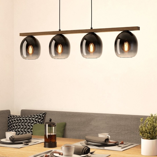 Filago eglo lampadario per cucina con portalampada in vetro 4 luci