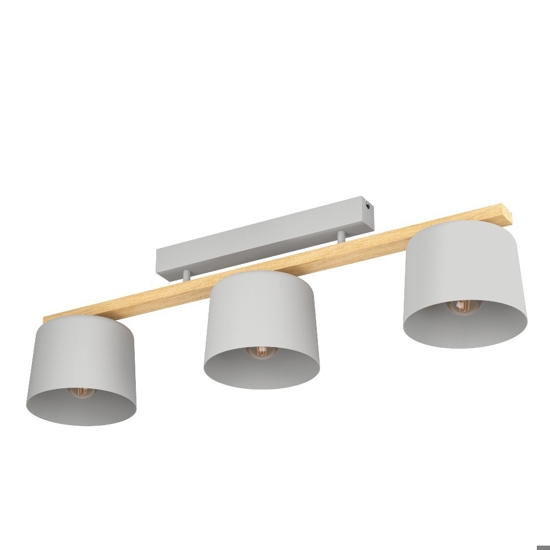 Mariel eglo plafoniera moderna con dettagli in legno 3 luci