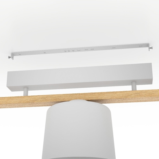 Mariel eglo plafoniera moderna con dettagli in legno 3 luci