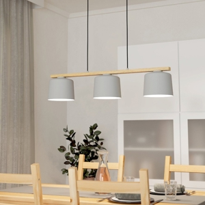 Mariel eglo lampadario da cucina moderna colore grigio 3 luci