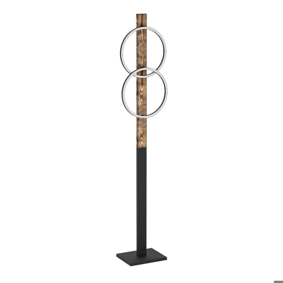 Boyal eglo lampada da terra in legno scuro 2 luci