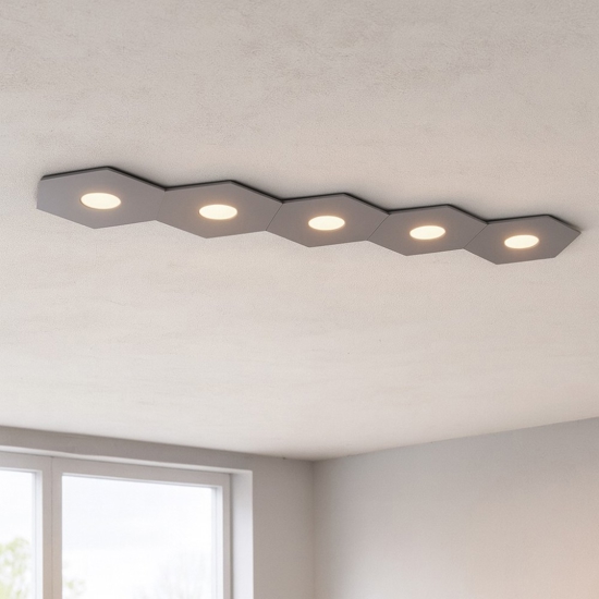 Top light hexagon plafoniera antracite esagonale moderna
