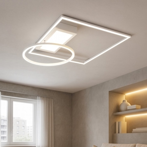Plafoniera bianca moderna led 33w telecomando dimmerabile