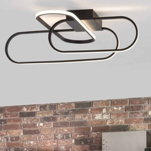 Plafoniera led 3000k 38w nera design moderna per cucina