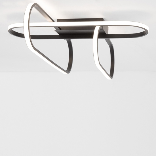 Plafoniera led 3000k 38w nera design moderna per cucina