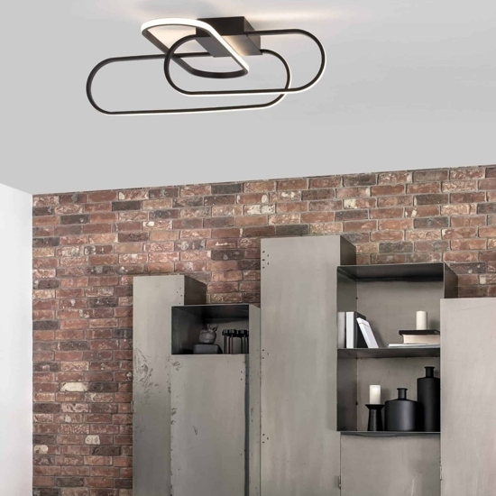 Plafoniera led 3000k 38w nera design moderna per cucina