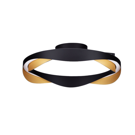 Plafoniera nero oro design moderna per soggiorno