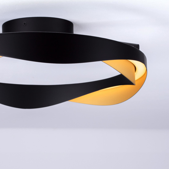Plafoniera nero oro design moderna per soggiorno