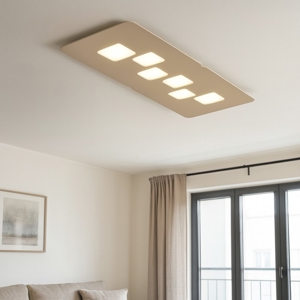 Plafoniera led bilbao gea luce tortora moderna
