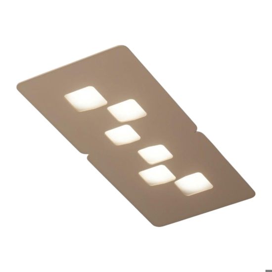 Plafoniera led bilbao gea luce tortora moderna
