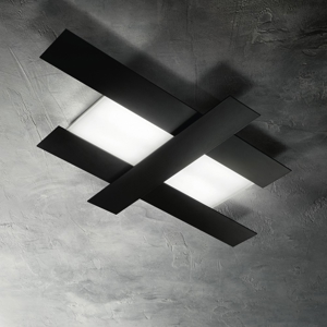 Gea luce doha plafoniera led 30w 3000k nbianco nera 