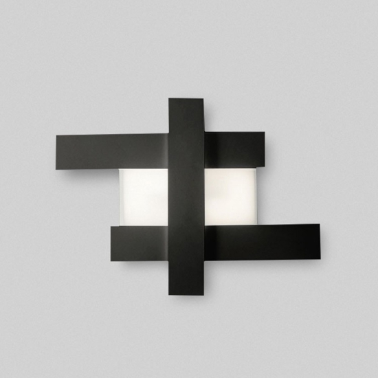 Gea luce doha plafoniera led 30w 3000k nbianco nera 