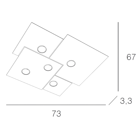 Plafoniera per cucina moderna grigio toplight plate