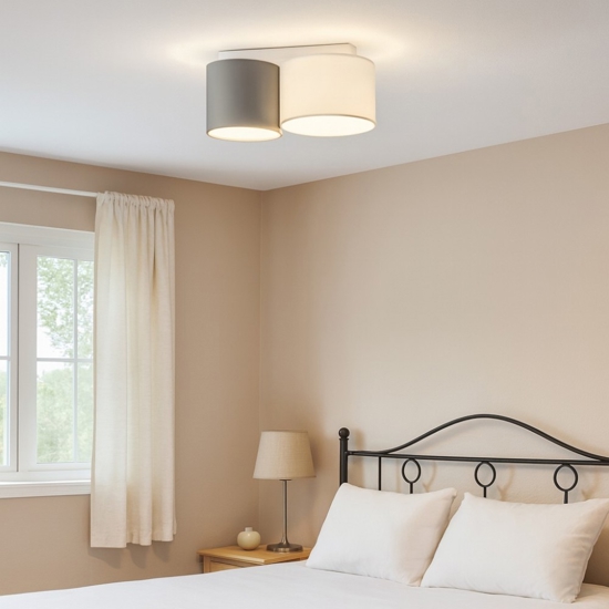 Top light wally plafoniera moderna bianco e nero rettangolare