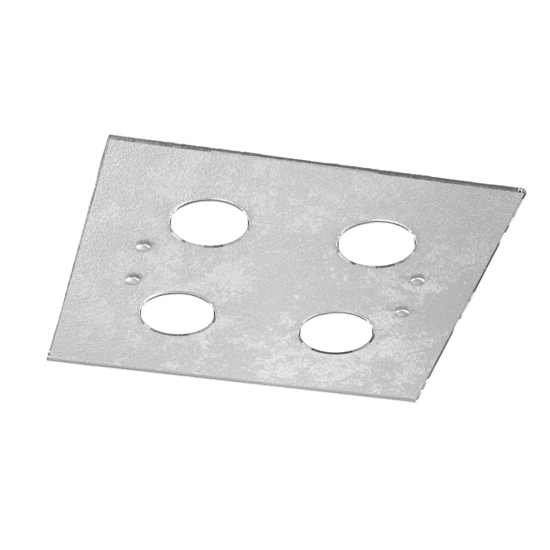 Plafoniera moderna quadrata vetro foglia argento