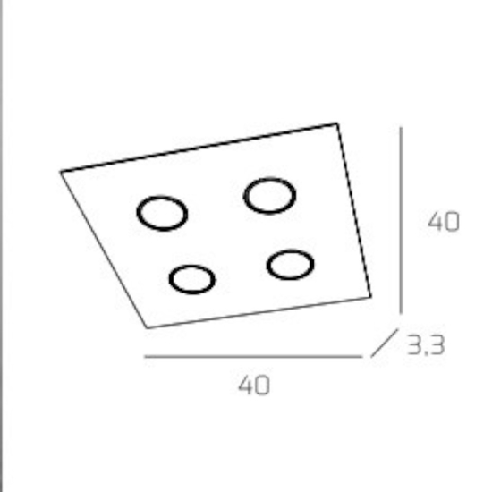 Plafoniera moderna quadrata vetro foglia argento