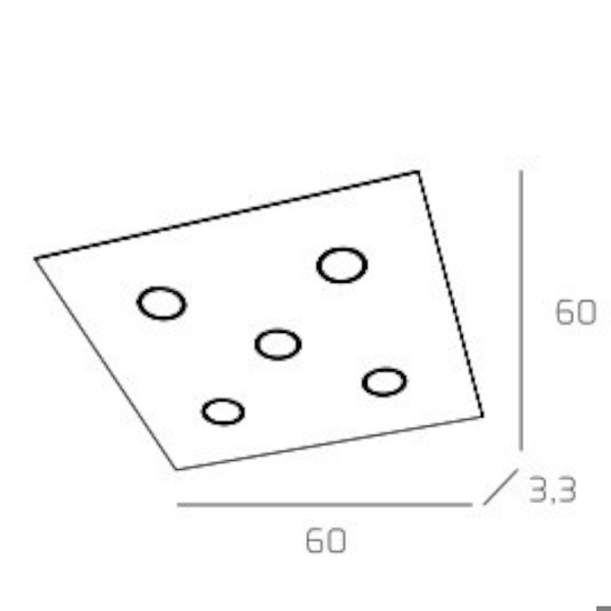 Plafoniera quadrata in vetro lucido foglia argento moderno