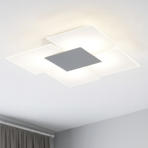 Plafoniera moderna per soggiorno bianco grigio antracite rettangolare