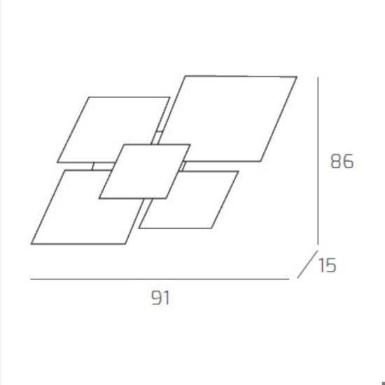 Plafoniera moderna per soggiorno bianco grigio antracite rettangolare