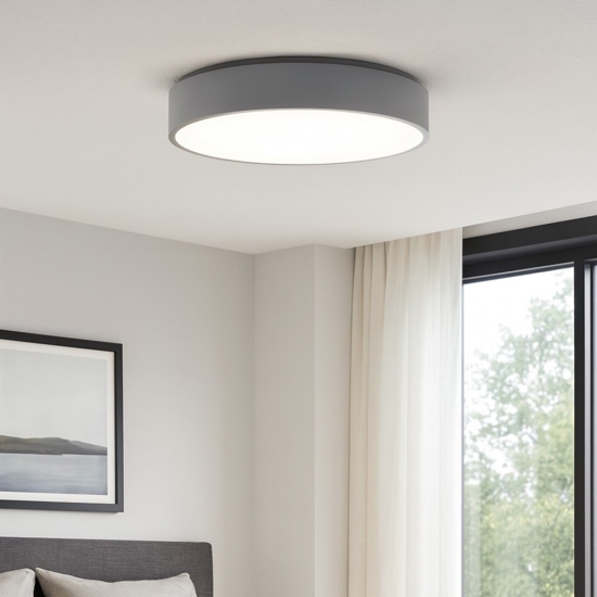 Plafoniera led 42w 3000k moderna cerchio grigio