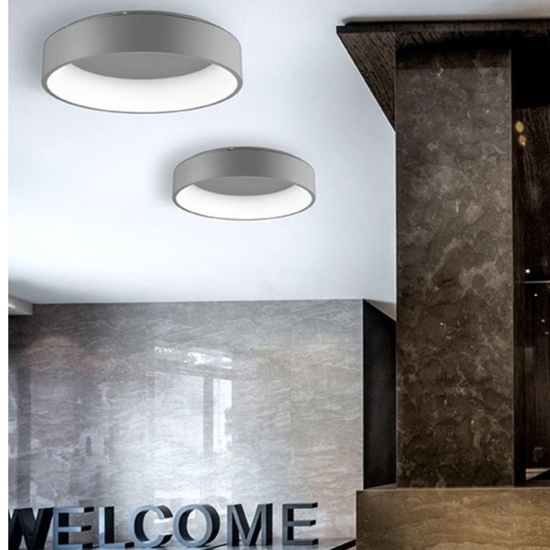Plafoniera led 42w 3000k moderna cerchio grigio