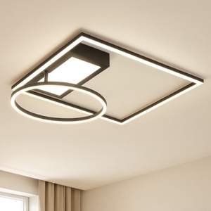 Plafoniera nera led 33w da 2700k a 6500k con telecomando moderna