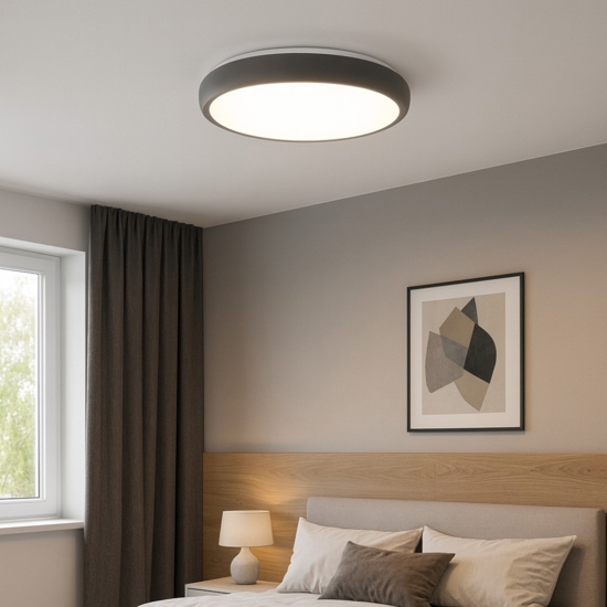 Plafoniera led 50w 3000k antracite rotonda moderna