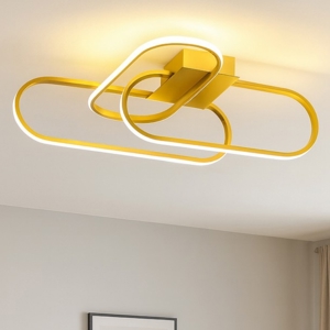 Plafoniera oro design per soggiorno moderno led 3000k dimmerabile