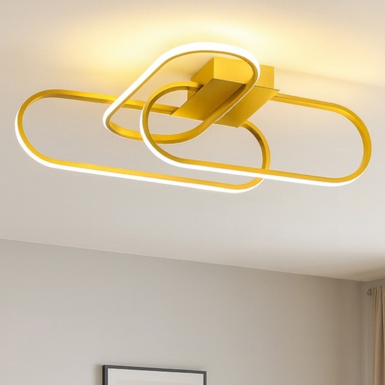 Plafoniera oro design per soggiorno moderno led 3000k dimmerabile