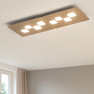 Gea luce plafoniera bilbao tortora moderna rettangolare
