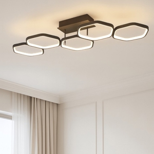 Plafoniera led 24w 3000k esagoni antracite design moderna