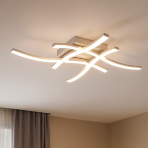 Plafoniera acciaio led 20w 4000k design moderna per soggiorno