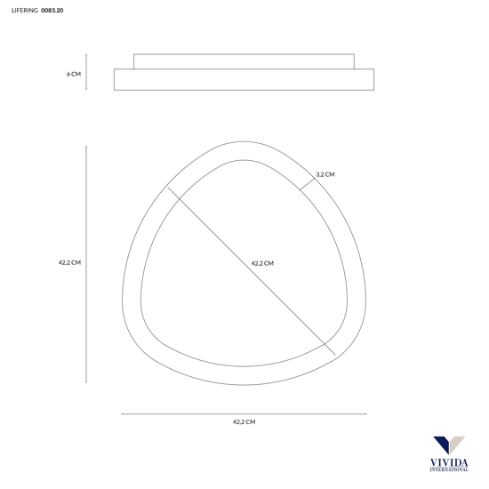 Vivida lifering plafoniera led nera 38w dimmerabile 3000k 4000k